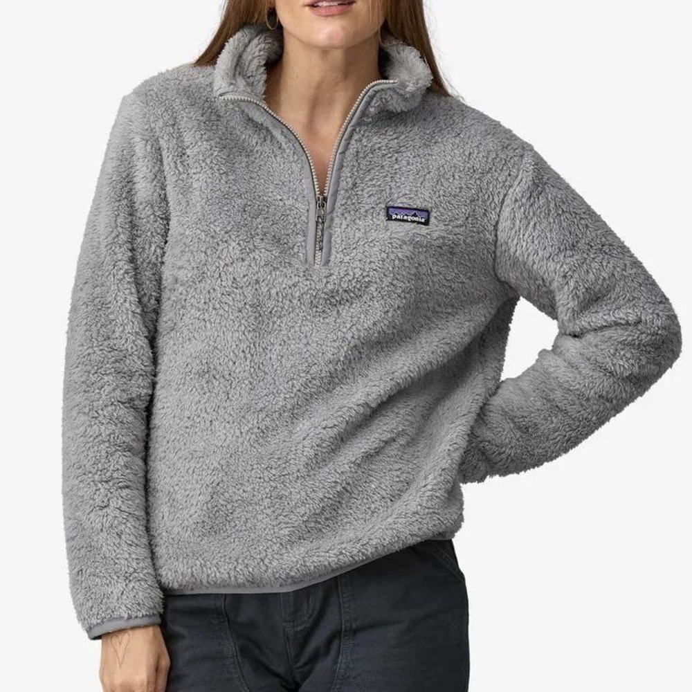 Patagonia Womens Los Gatos Fleece Pullover Sz L Salt Gray 1/4 Zip Gorpcore Cozy